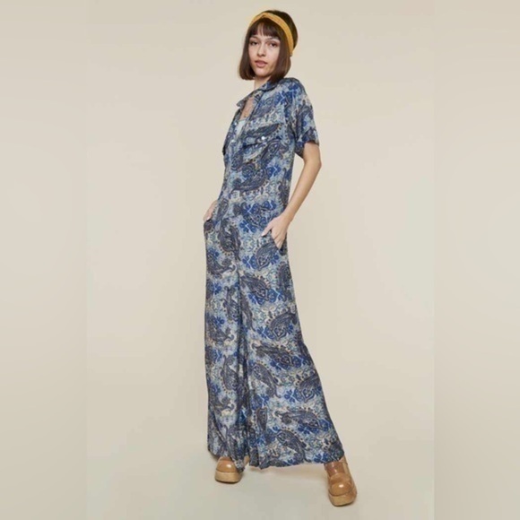 Earthbound Paisley Pocket Front Jumpsuit - Picture 1 of 15